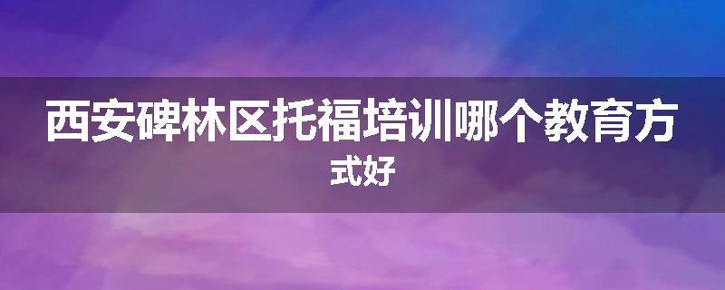 西安碑林区托福培训哪个教育方式好