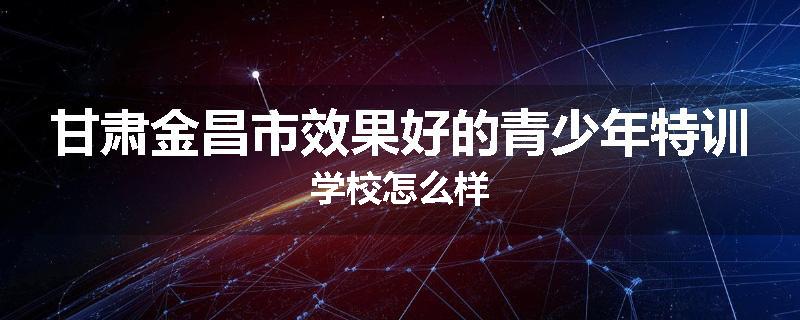 甘肃金昌市效果好的青少年特训学校怎么样