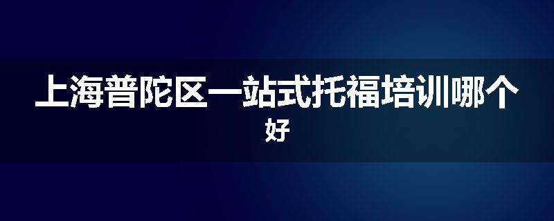 上海普陀区一站式托福培训哪个好