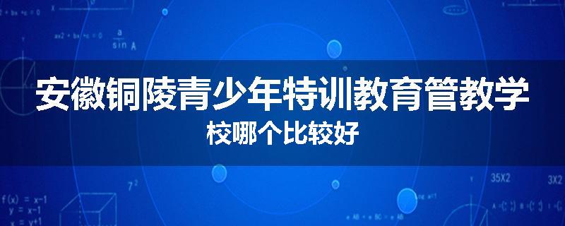 安徽铜陵青少年特训教育管教学校哪个比较好