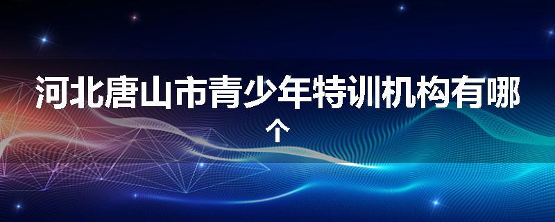 河北唐山市青少年特训机构有哪个