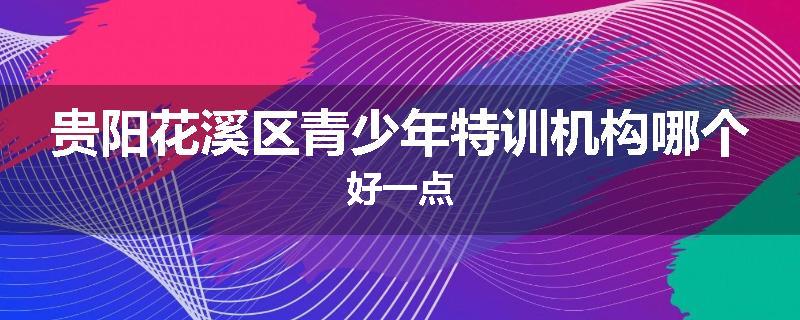 贵阳花溪区青少年特训机构哪个好一点