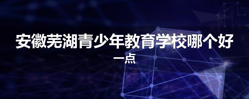 安徽芜湖青少年教育学校哪个好一点