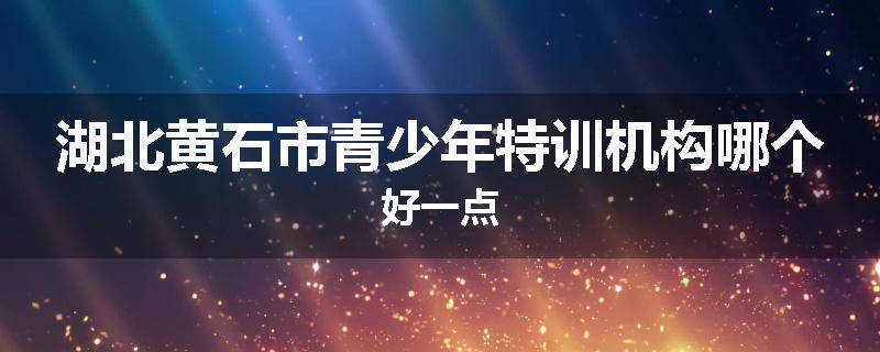 湖北黄石市青少年特训机构哪个好一点