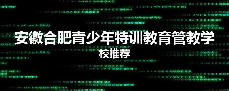 安徽合肥青少年特训教育管教学校推荐
