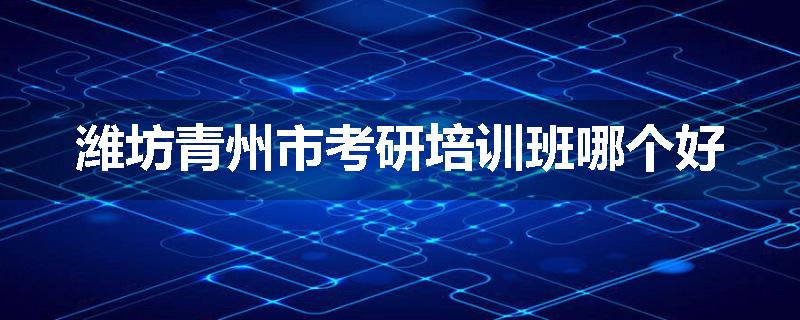 潍坊青州市考研培训班哪个好