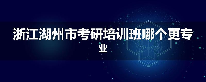 浙江湖州市考研培训班哪个更专业