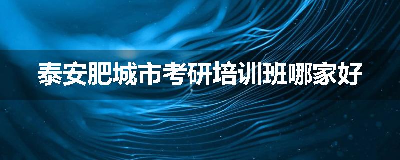泰安肥城市考研培训班哪家好