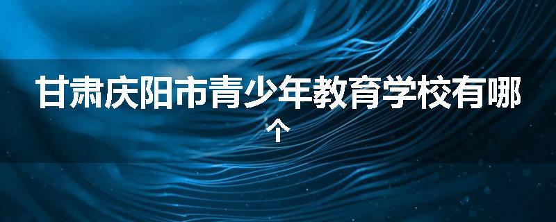 甘肃庆阳市青少年教育学校有哪个