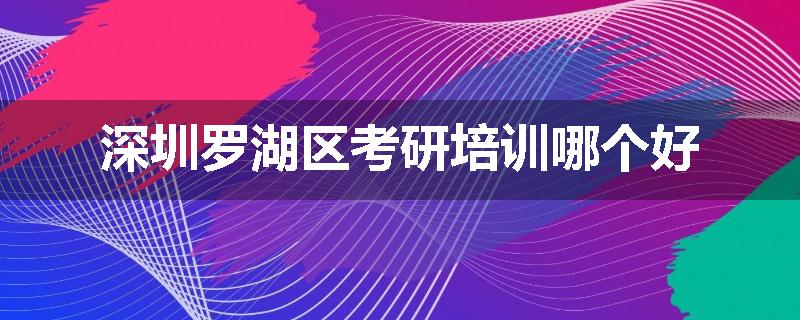 深圳罗湖区考研培训哪个好