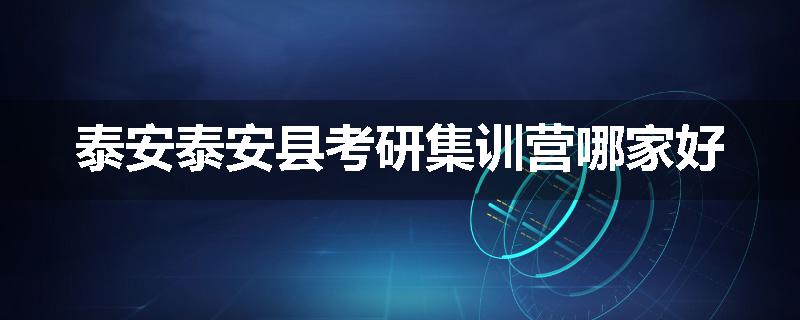 泰安泰安县考研集训营哪家好