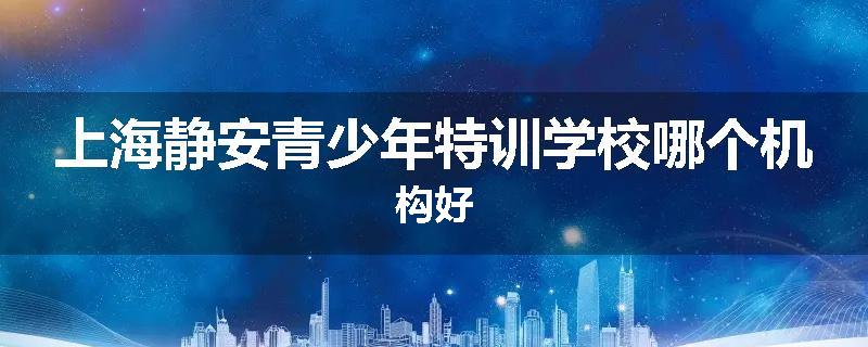 上海静安青少年特训学校哪个机构好