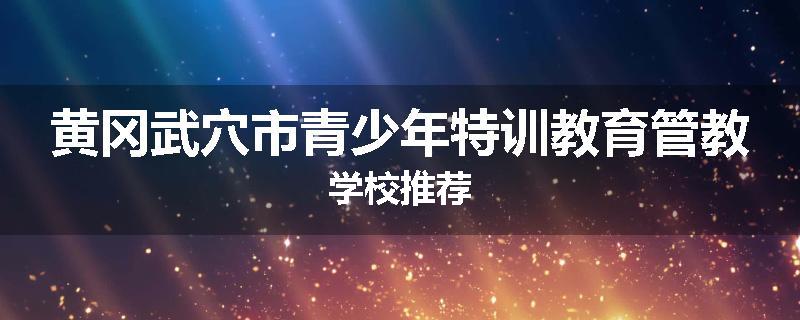 黄冈武穴市青少年特训教育管教学校推荐