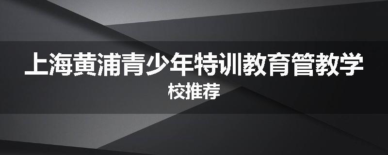 上海黄浦青少年特训教育管教学校推荐