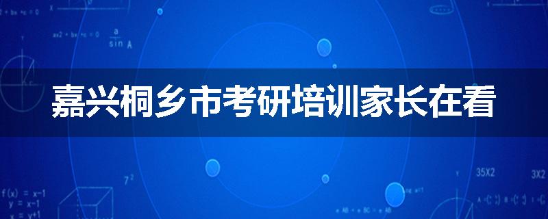 嘉兴桐乡市考研培训家长在看
