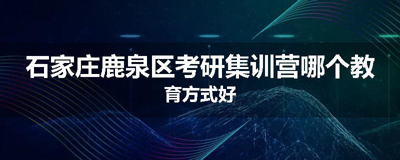 石家庄鹿泉区考研集训营哪个教育方式好
