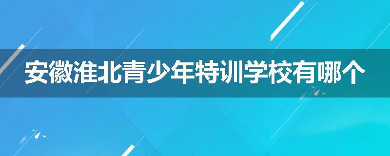 安徽淮北青少年特训学校有哪个