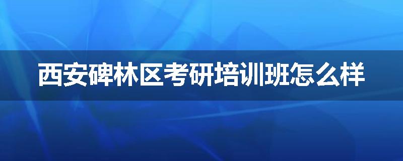 西安碑林区考研培训班怎么样