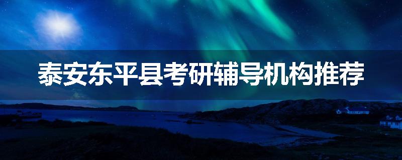 泰安东平县考研辅导机构推荐