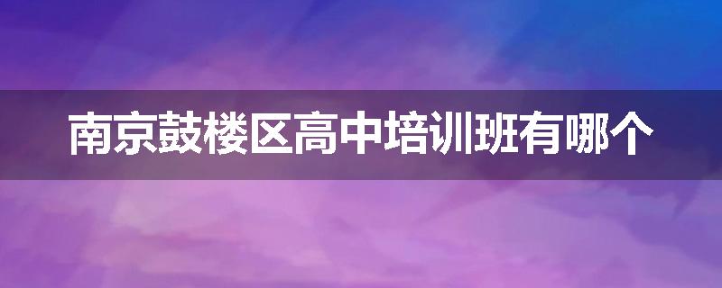 南京鼓楼区高中培训班有哪个