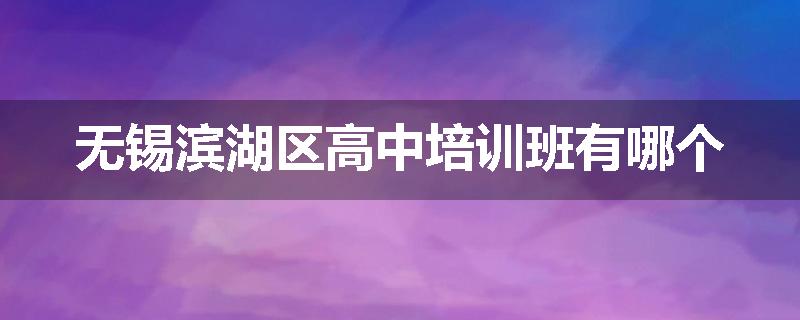 无锡滨湖区高中培训班有哪个