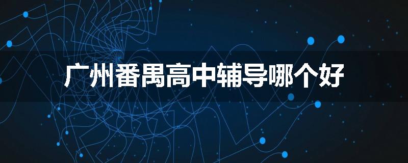 广州番禺高中辅导哪个好
