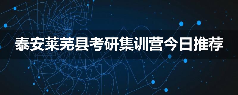 泰安莱芜县考研集训营今日推荐
