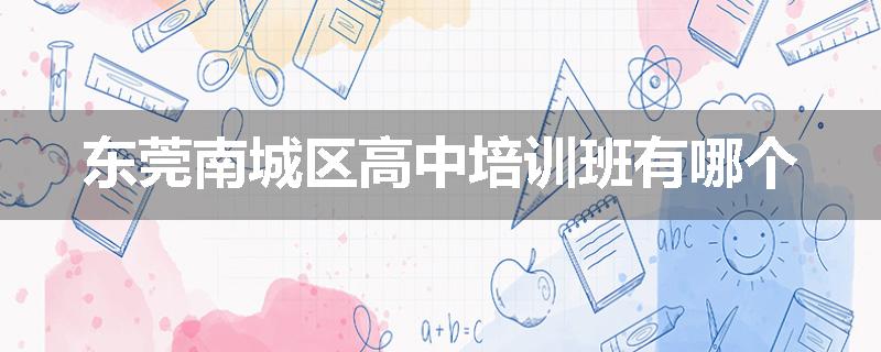 东莞南城区高中培训班有哪个