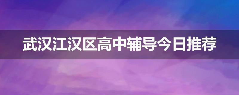 武汉江汉区高中辅导今日推荐