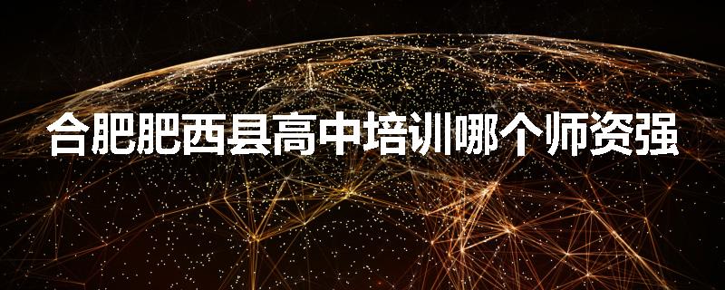 合肥肥西县高中培训哪个师资强