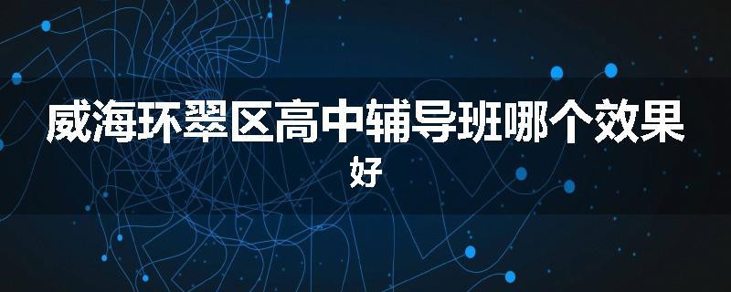 威海环翠区高中辅导班哪个效果好