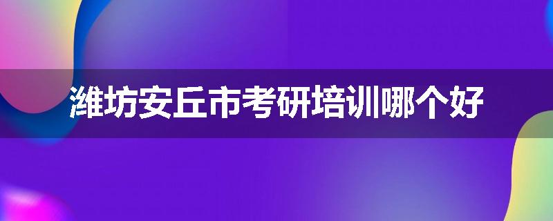 潍坊安丘市考研培训哪个好