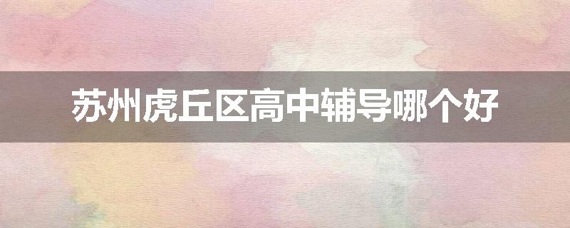 苏州虎丘区高中辅导哪个好