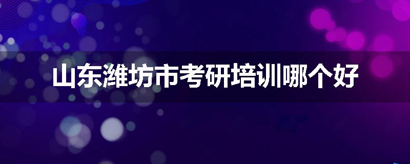 山东潍坊市考研培训哪个好