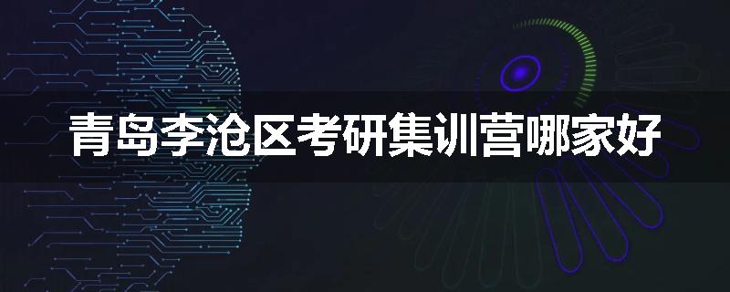青岛李沧区考研集训营哪家好