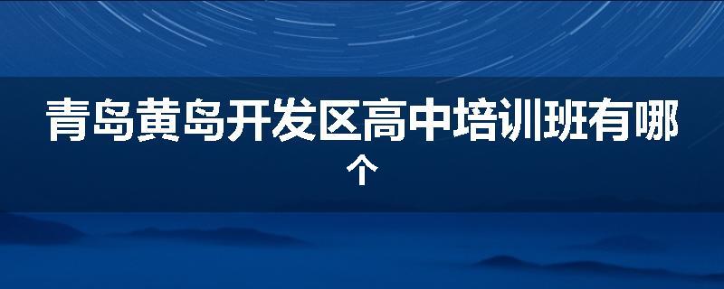 青岛黄岛开发区高中培训班有哪个