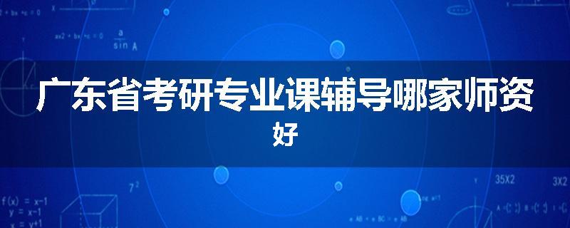 广东省考研专业课辅导哪家师资好