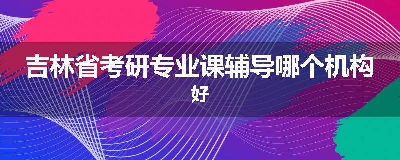吉林省考研专业课辅导哪个机构好