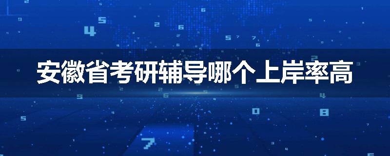 安徽省考研辅导哪个上岸率高