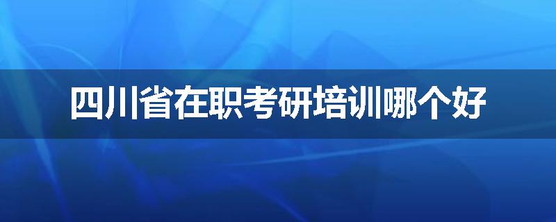 四川省在职考研培训哪个好