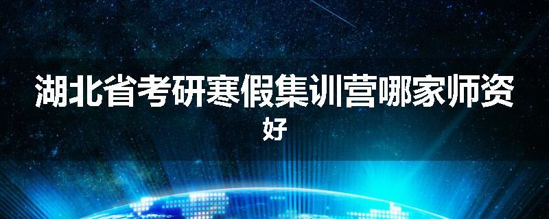 湖北省考研寒假集训营哪家师资好