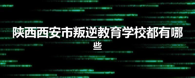 陕西西安市叛逆教育学校都有哪些