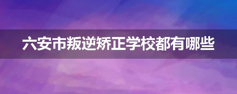 六安市叛逆矫正学校都有哪些