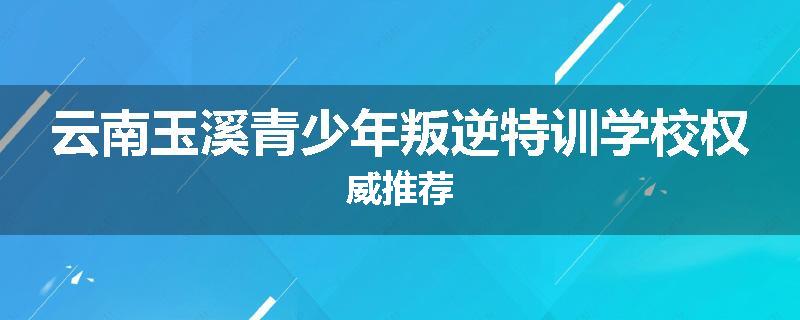 云南玉溪青少年叛逆特训学校权威推荐