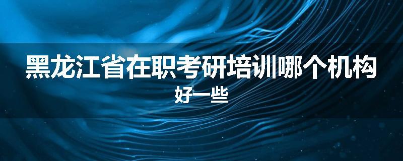 黑龙江省在职考研培训哪个机构好一些