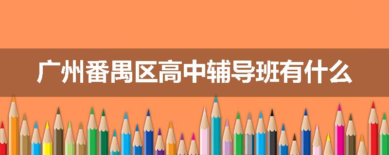 广州番禺区高中辅导班有什么