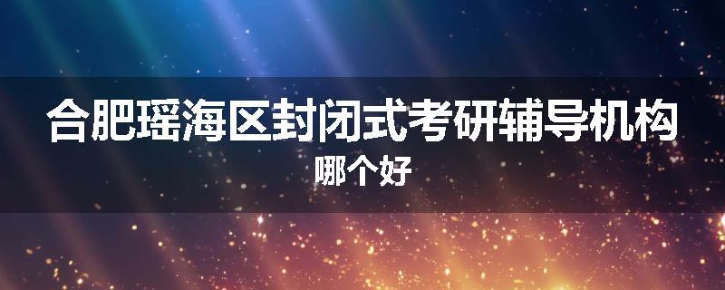 合肥瑶海区封闭式考研辅导机构哪个好