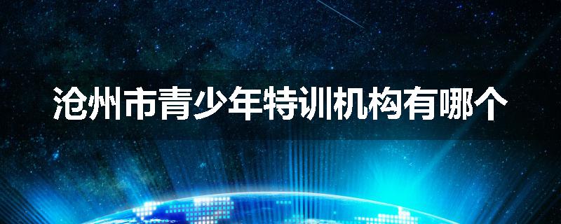 沧州市青少年特训机构有哪个