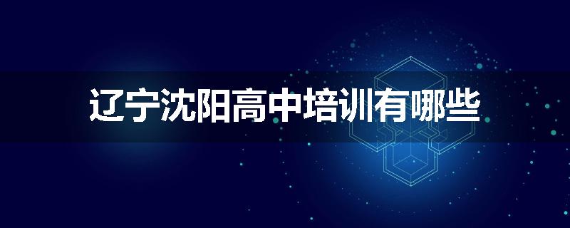 辽宁沈阳高中培训有哪些