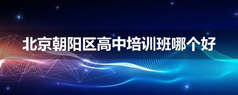 北京朝阳区高中培训班哪个好